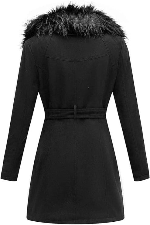 Bellivera Faux Suede Leather Jacket-19249Black-001-Back