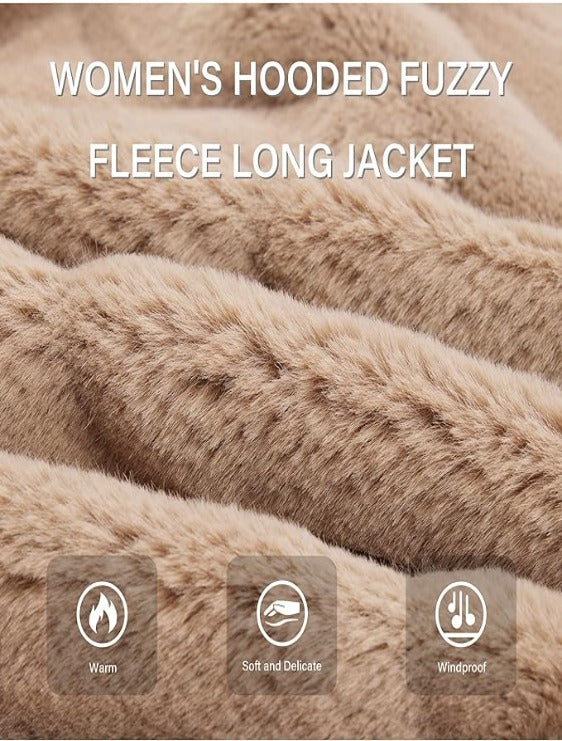 Fuzzy long outlet jacket