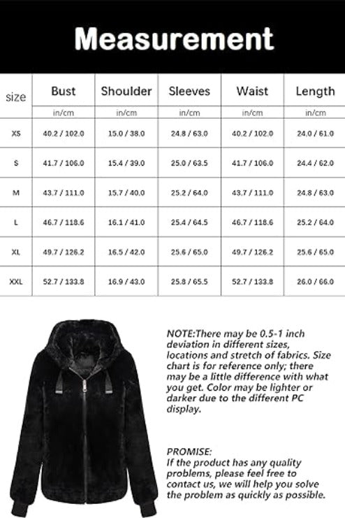 Bellivera Fleece Jacket-1712014BBlack-Measurement