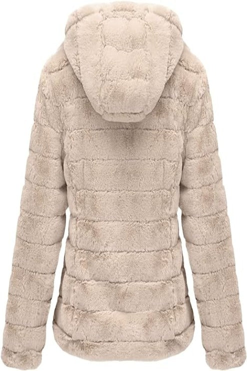 Bellivera Fleece Jacket-1801Beige-001-Back