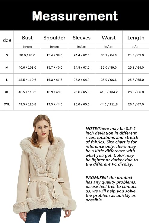 Bellivera Fleece Jacket-216Beige-Measurement