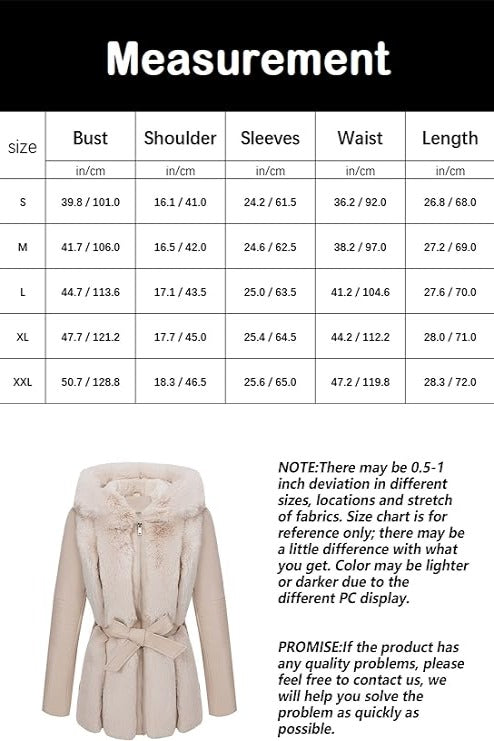 Bellivera Fleece Jacket-515Beige-Measurement