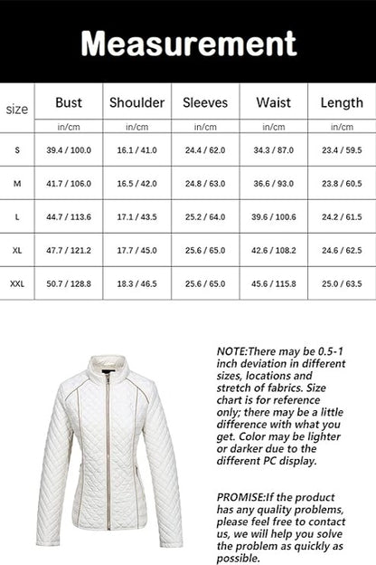 Bellivera Puffer Jacket-087White-Measurement