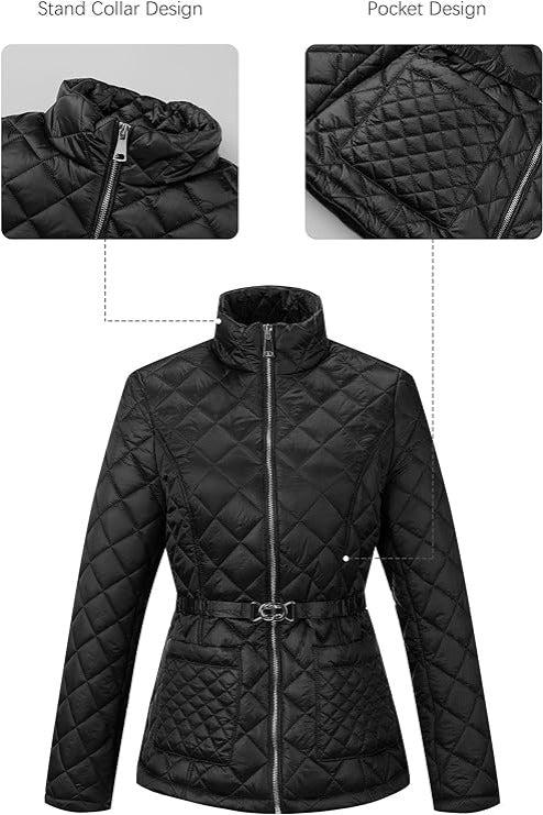 Bellivera Puffer Jacket-12119Black-003-Front