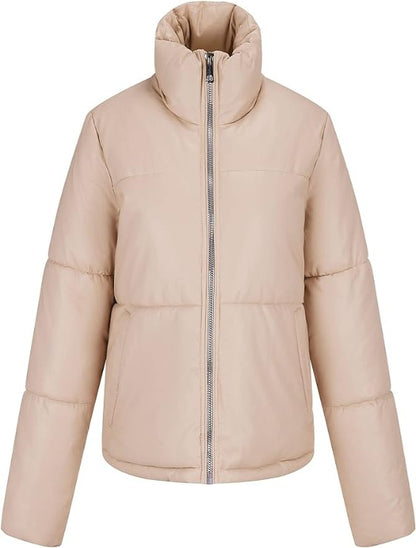 Bellivera Puffer Jacket-215001Beige-001-Front