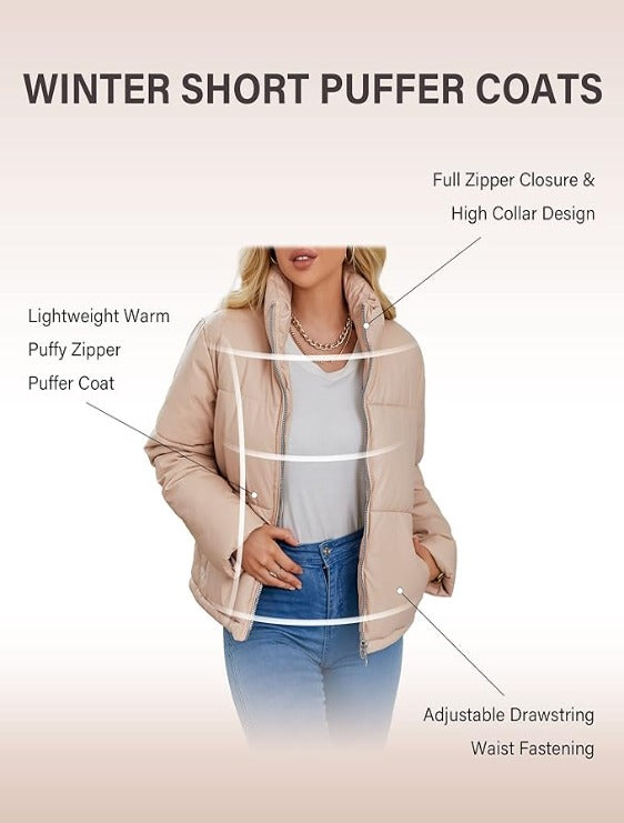 Bellivera Puffer Jacket-215001Beige-003-Front