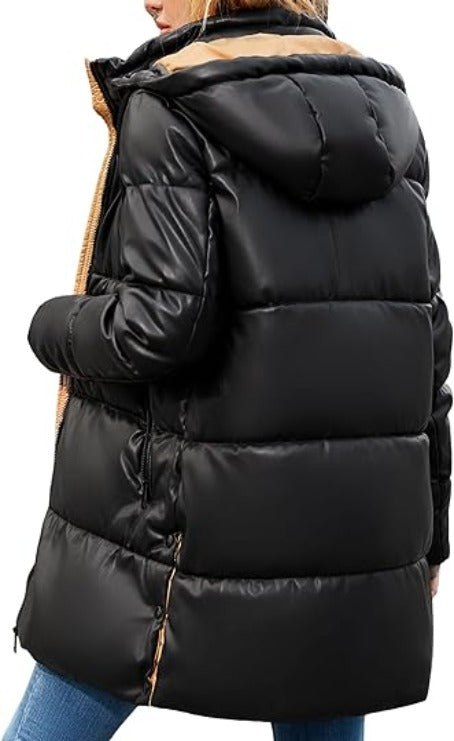 Bellivera Puffer Jacket-21Blackkhaki-001-Back