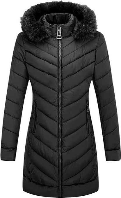 Bellivera Puffer Jacket-23707Black-002-Front