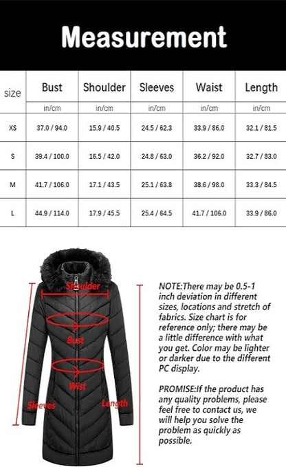 Bellivera Puffer Jacket-23707Black-Measurement