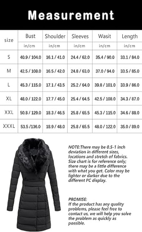 Bellivera Puffer Jacket-5527Black-Measurement