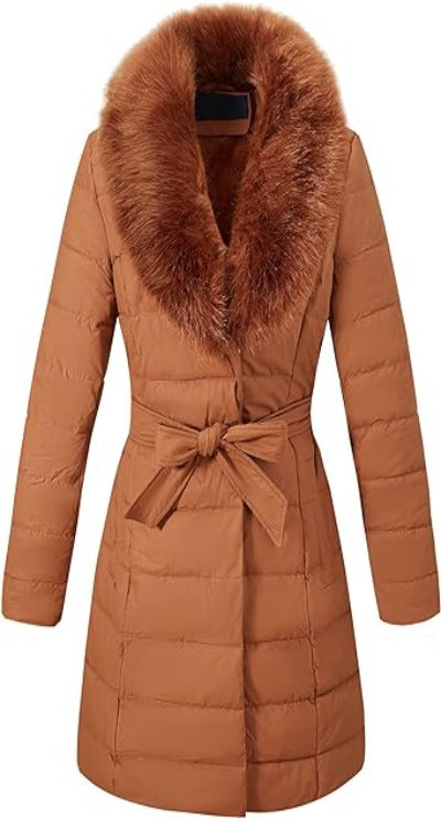 Bellivera Puffer Jacket-5527Camel-001-Front