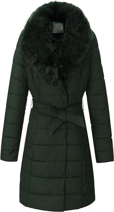 Bellivera Puffer Jacket-5527Green-001-Front