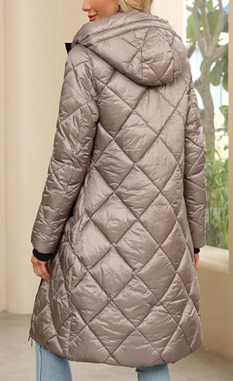 Bellivera Puffer Jacket-7735Cream-001-Back