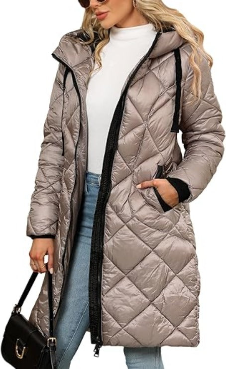 Bellivera Puffer Jacket-7735Cream-001-Front