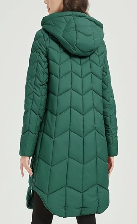 Bellivera Puffer Jacket-7766Green-001-Back