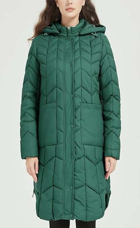 Bellivera Puffer Jacket-7766Green-001-Front