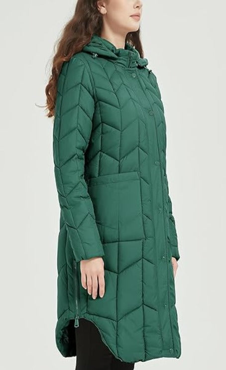 Bellivera Puffer Jacket-7766Green-001-Side