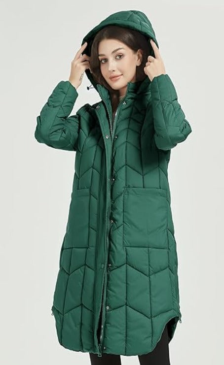 Bellivera Puffer Jacket-7766Green-002-Front