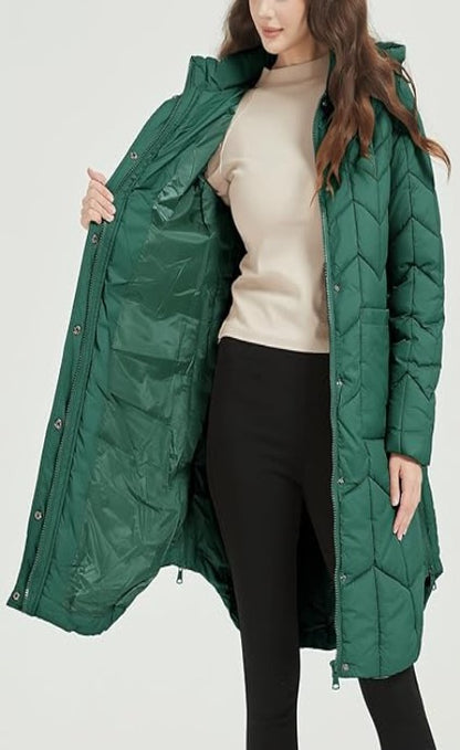 Bellivera Puffer Jacket-7766Green-003-Front